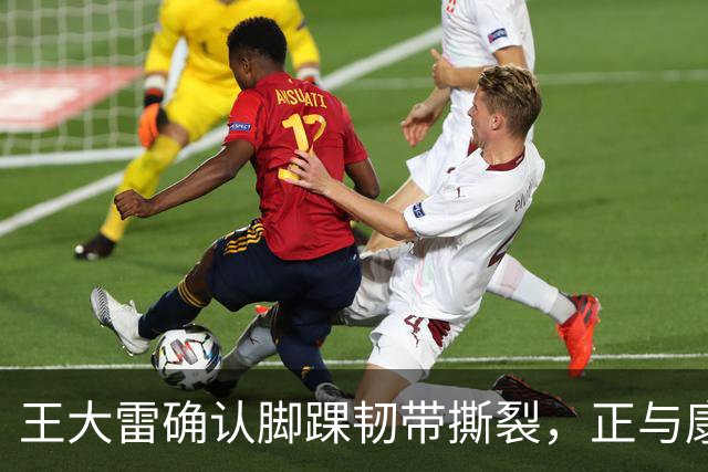 王大雷确认脚踝韧带撕裂，正与康复师训练恢复